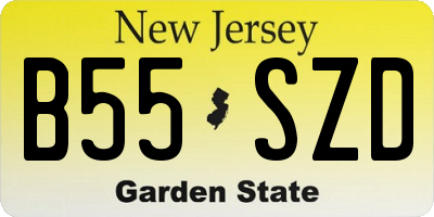 NJ license plate B55SZD