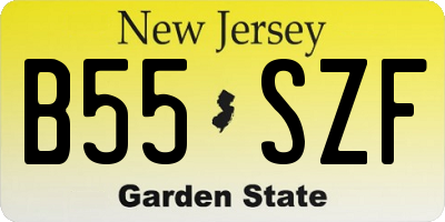 NJ license plate B55SZF