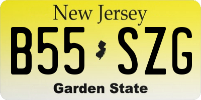 NJ license plate B55SZG