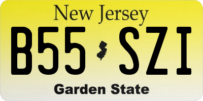 NJ license plate B55SZI