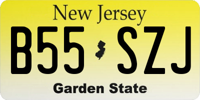 NJ license plate B55SZJ