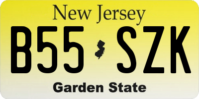 NJ license plate B55SZK