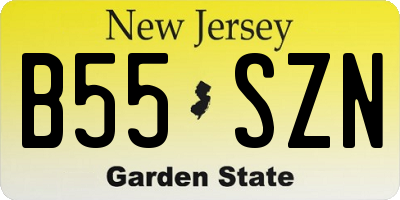 NJ license plate B55SZN
