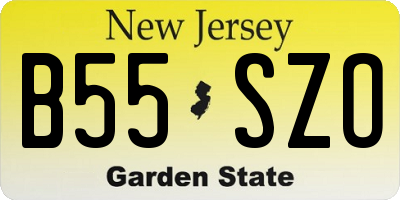 NJ license plate B55SZO