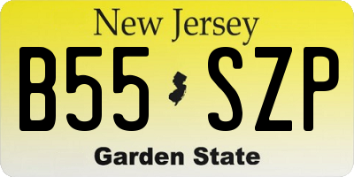 NJ license plate B55SZP
