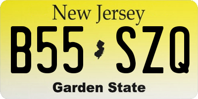 NJ license plate B55SZQ