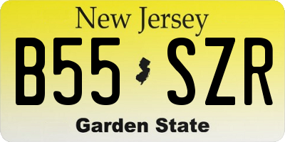 NJ license plate B55SZR