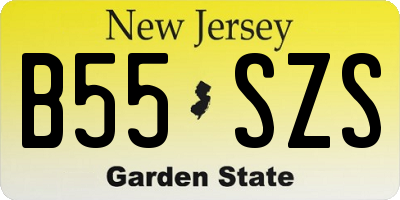 NJ license plate B55SZS