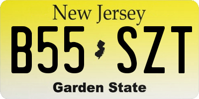 NJ license plate B55SZT