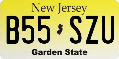 NJ license plate B55SZU