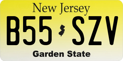 NJ license plate B55SZV