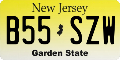 NJ license plate B55SZW