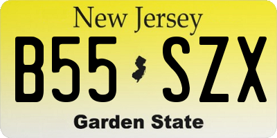 NJ license plate B55SZX