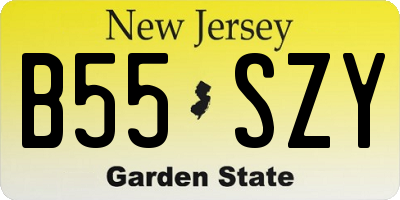 NJ license plate B55SZY