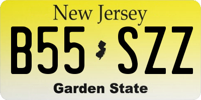 NJ license plate B55SZZ