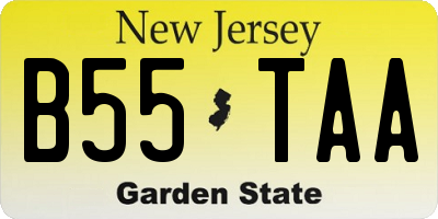 NJ license plate B55TAA