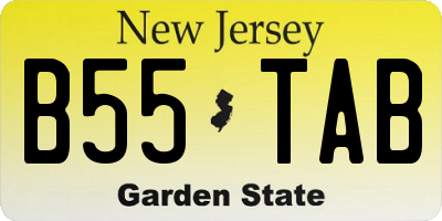 NJ license plate B55TAB