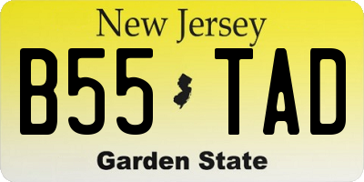 NJ license plate B55TAD
