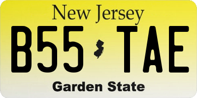 NJ license plate B55TAE