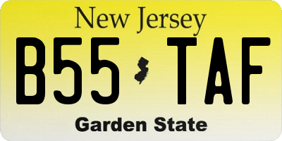 NJ license plate B55TAF