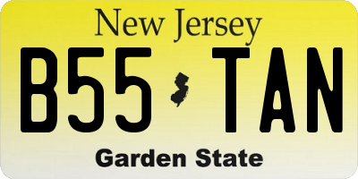 NJ license plate B55TAN