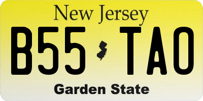 NJ license plate B55TAO