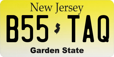 NJ license plate B55TAQ