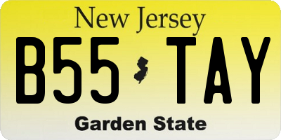 NJ license plate B55TAY