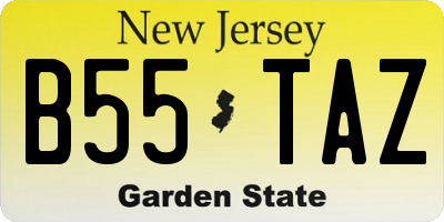 NJ license plate B55TAZ