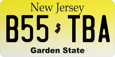 NJ license plate B55TBA