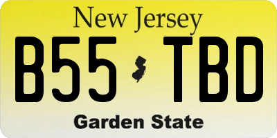 NJ license plate B55TBD