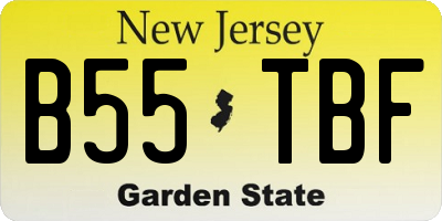 NJ license plate B55TBF