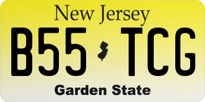 NJ license plate B55TCG