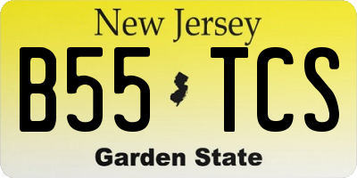 NJ license plate B55TCS