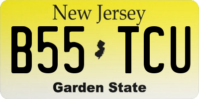 NJ license plate B55TCU