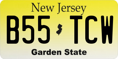 NJ license plate B55TCW