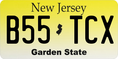 NJ license plate B55TCX