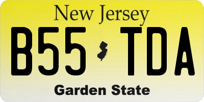 NJ license plate B55TDA