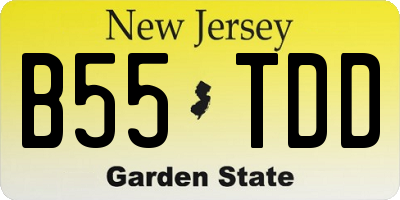 NJ license plate B55TDD