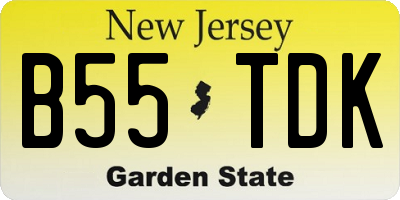 NJ license plate B55TDK