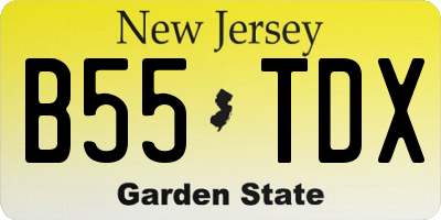 NJ license plate B55TDX