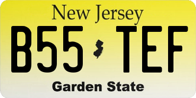 NJ license plate B55TEF