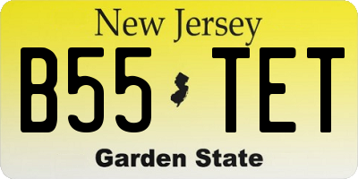 NJ license plate B55TET