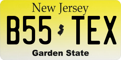 NJ license plate B55TEX