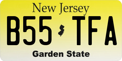 NJ license plate B55TFA