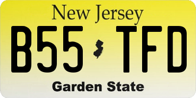 NJ license plate B55TFD