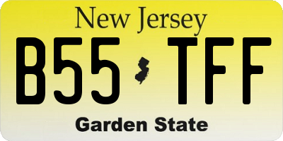 NJ license plate B55TFF