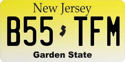 NJ license plate B55TFM