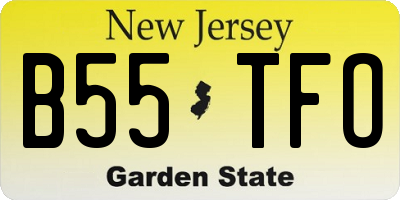 NJ license plate B55TFO