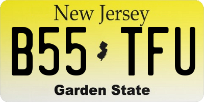 NJ license plate B55TFU